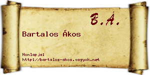 Bartalos Ákos névjegykártya